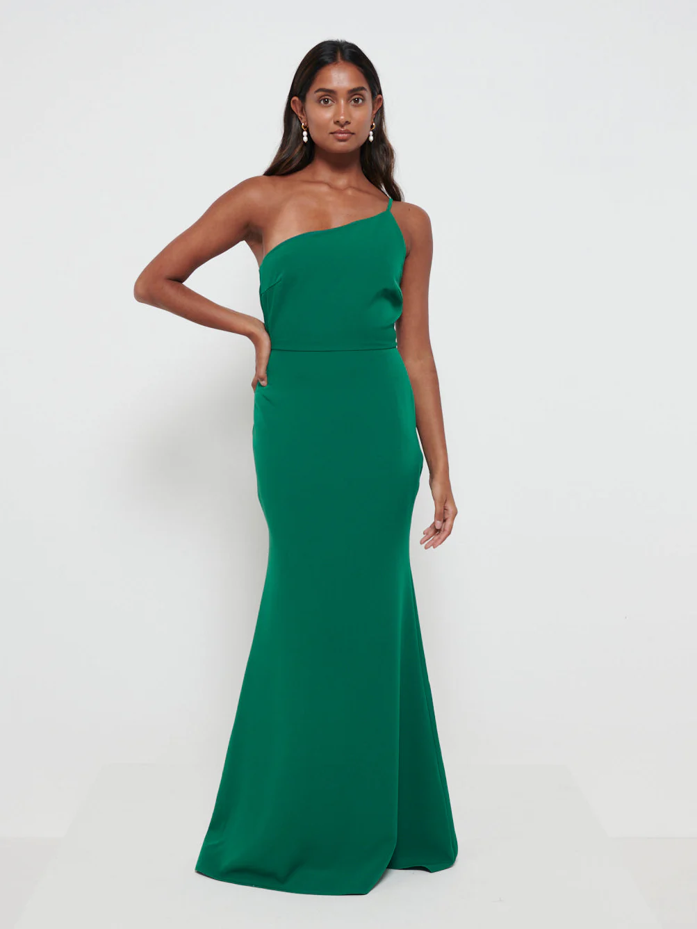 Amelia Crepe Maxi Bridesmaid Dress - Emerald