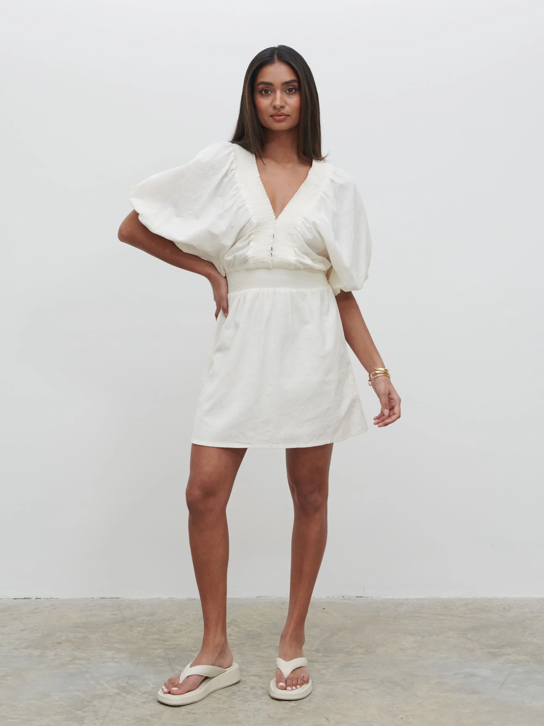 Bailey Mini Dress - White - Image 2