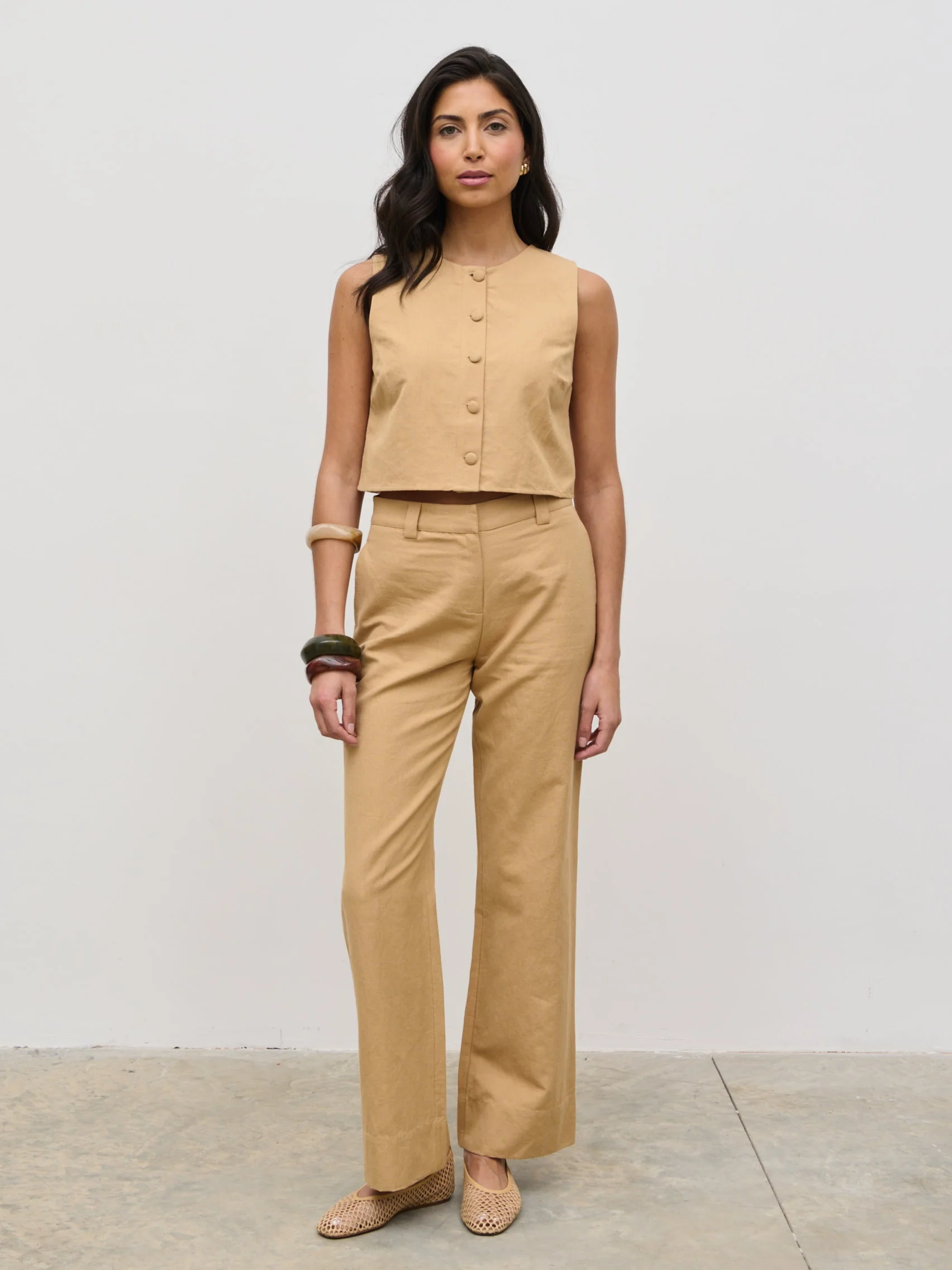 Blair Linen Trousers - Camel
