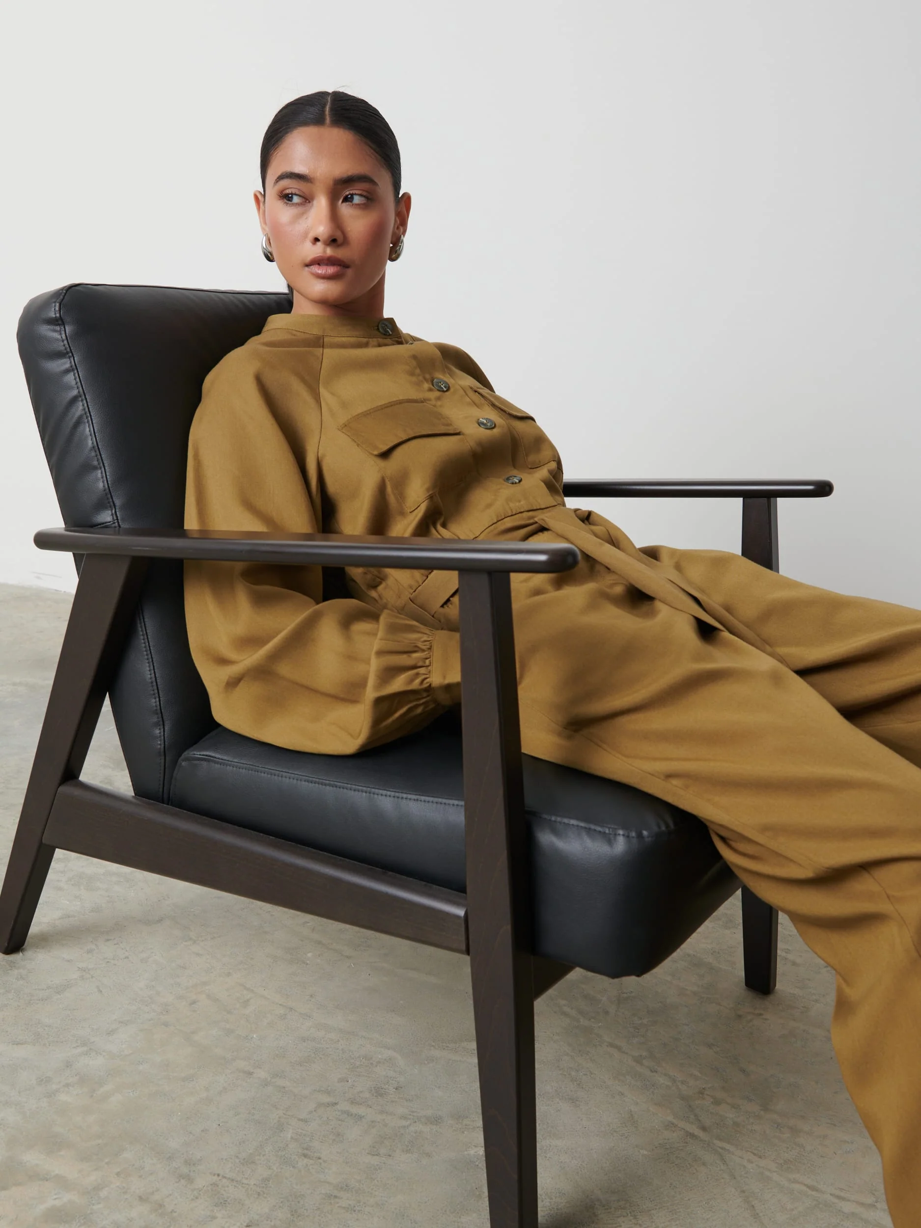 Brooke Belted Jumpsuit - Khaki