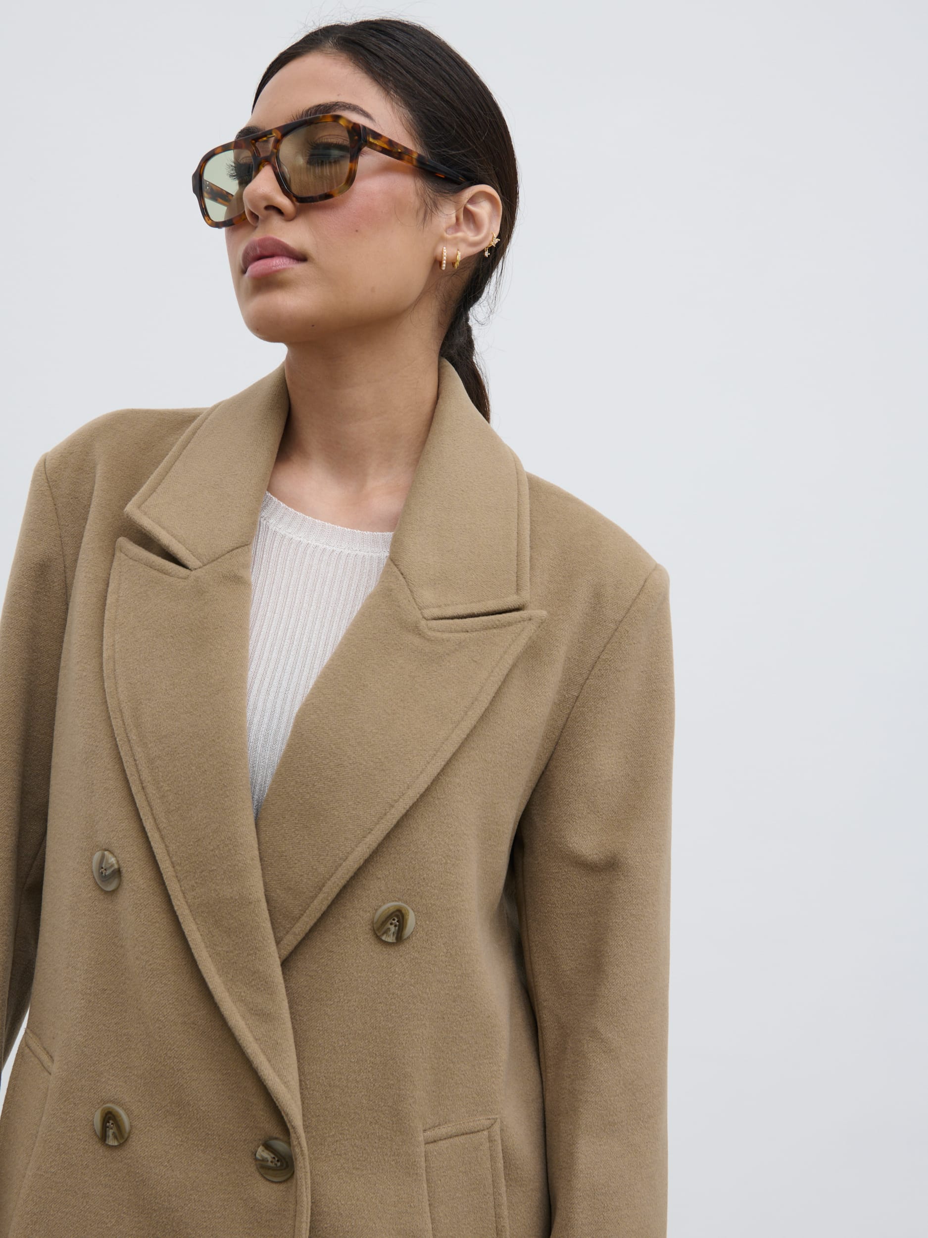 Carissa Oversized Tailored Coat - Taupe - Image 2
