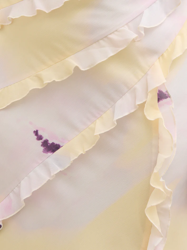 Constance Ruffle Maxi Dress Curve - Watercolour Poppy - Image 3