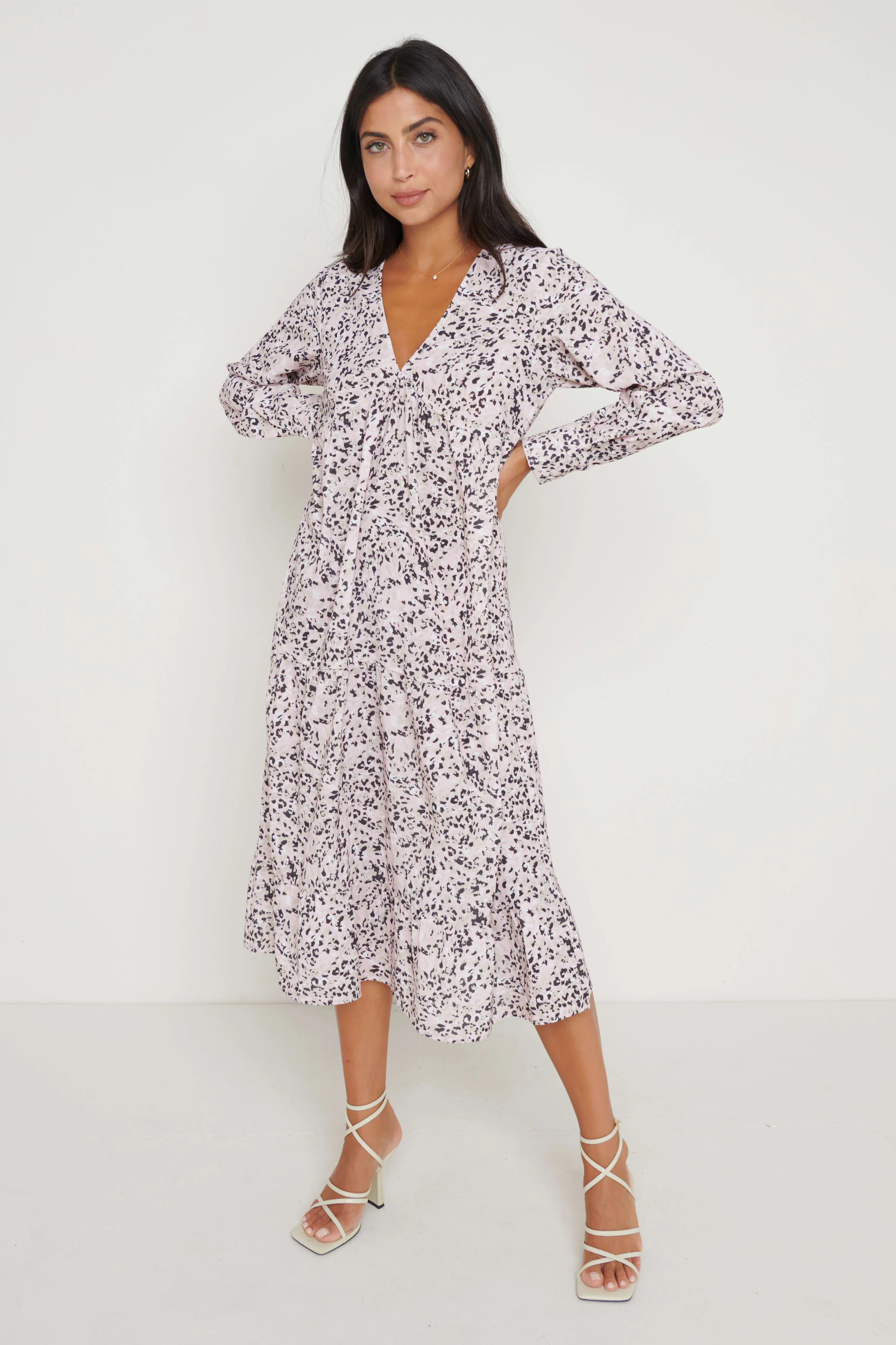 Dotty Day Dress - Pink Leopard