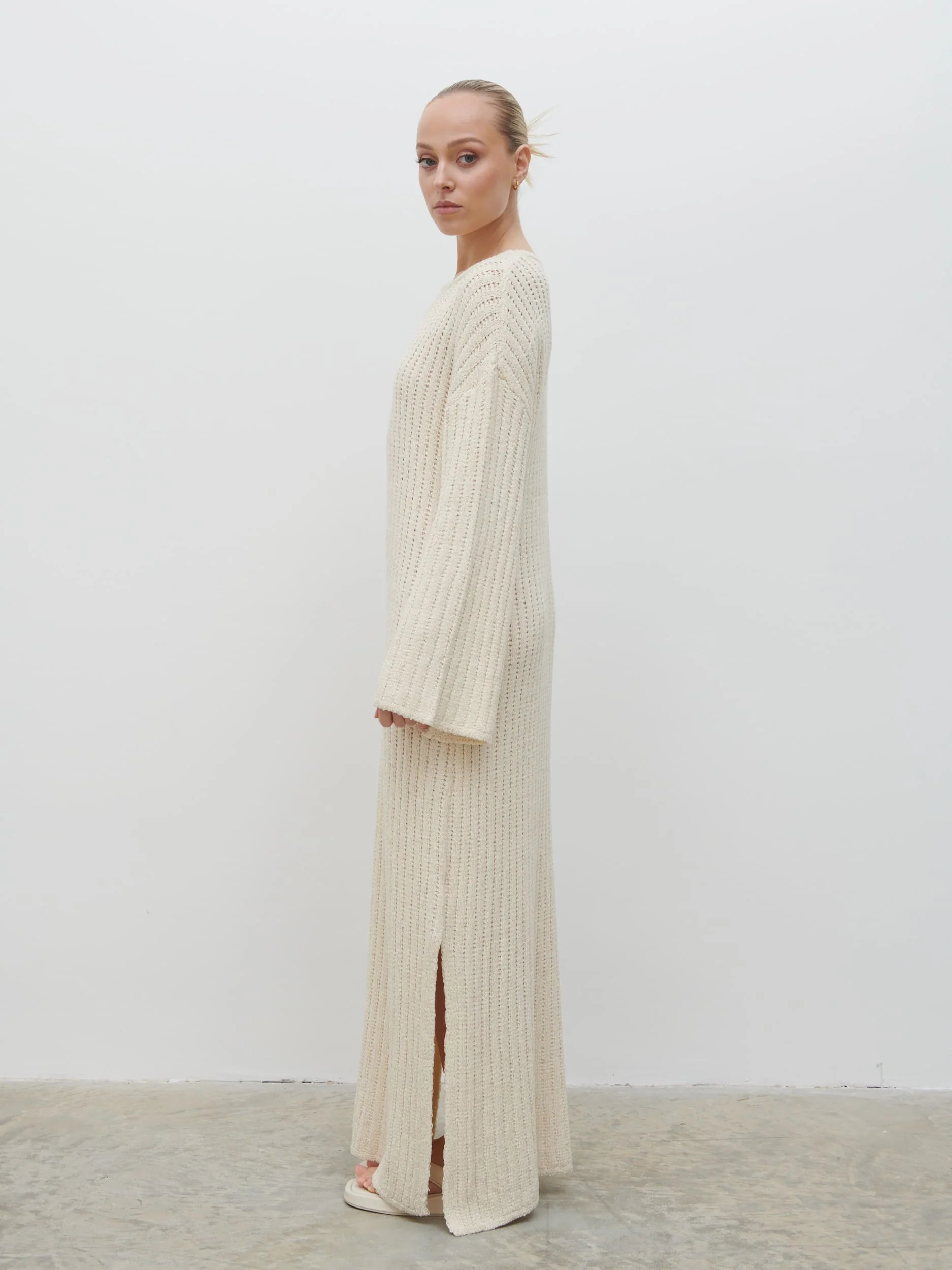 Eleanor Knit Midaxi Dress - Cream