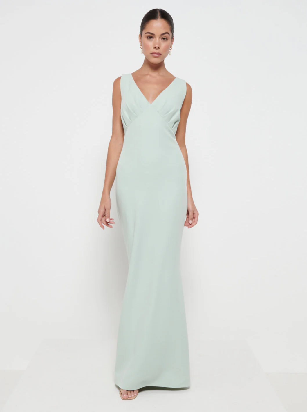 Esmee Crepe Maxi Bridesmaid Dress - Sage