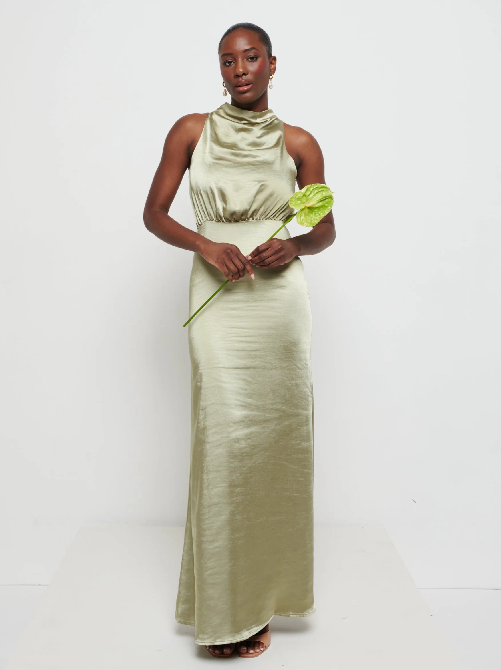 Farrah Maxi Bridesmaid Dress - Matte Olive