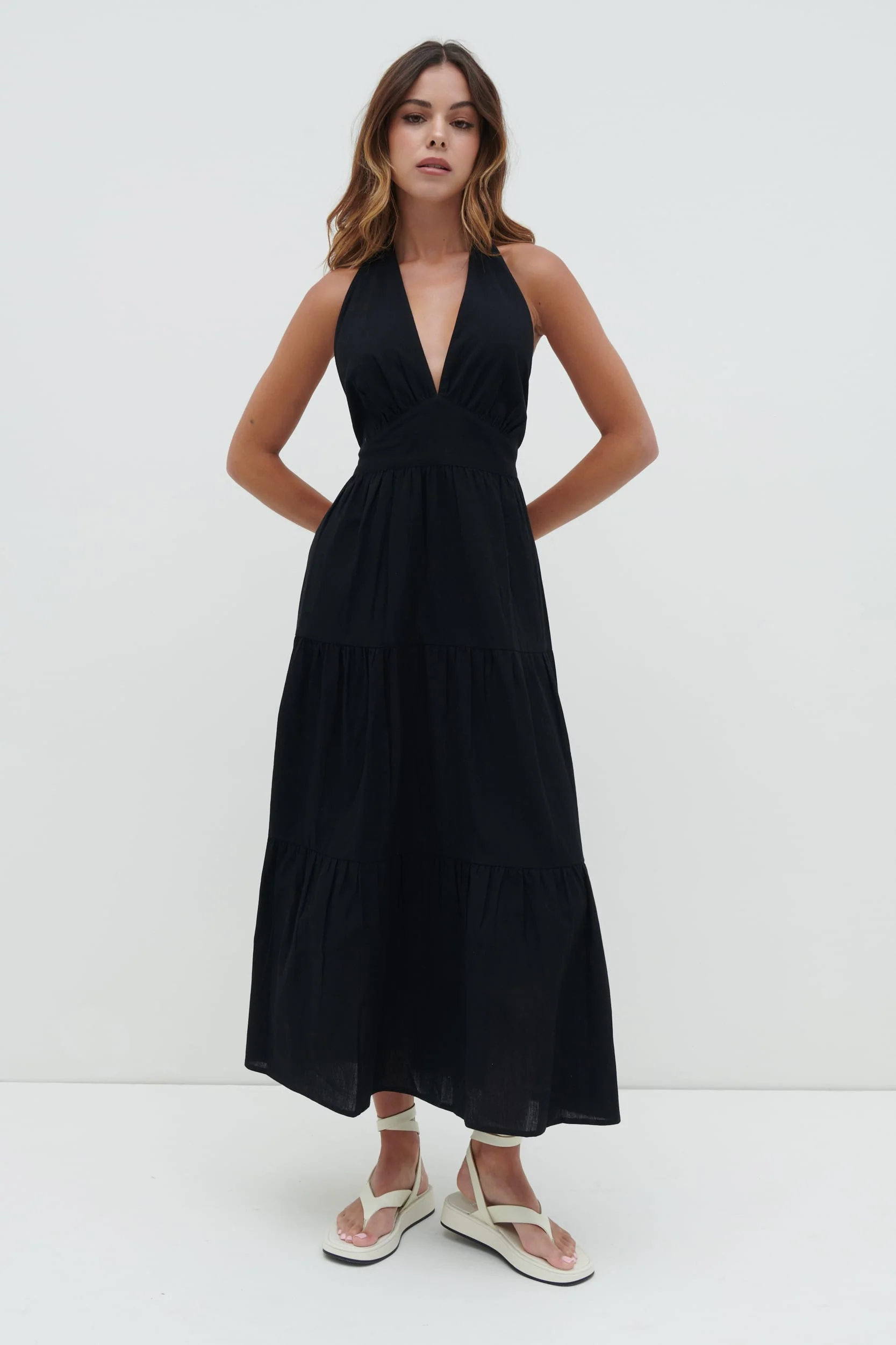 Gabrielle Halterneck Midaxi Dress - Black