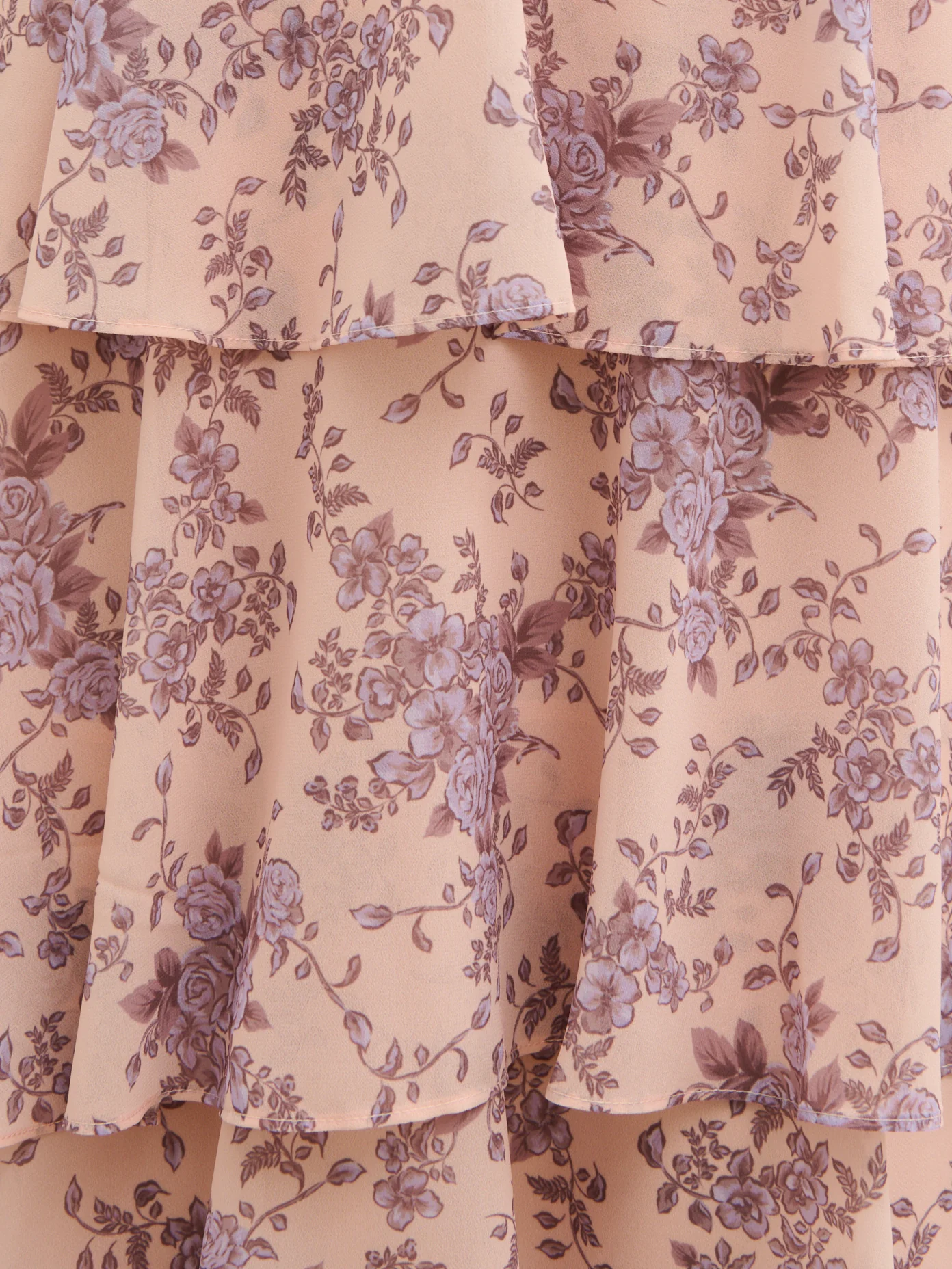 Hester Halterneck Ruffle Maxi Dress - Apricot & Lilac Floral - Image 5