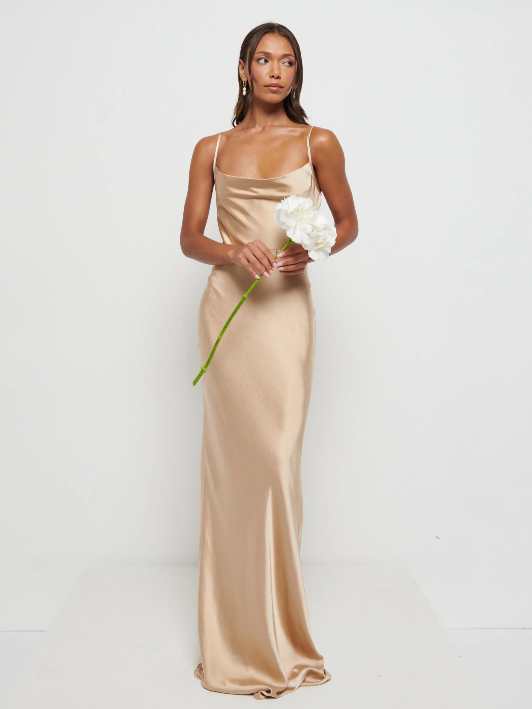 Keisha Maxi Bridesmaid Dress - Matte Bronze - Image 3