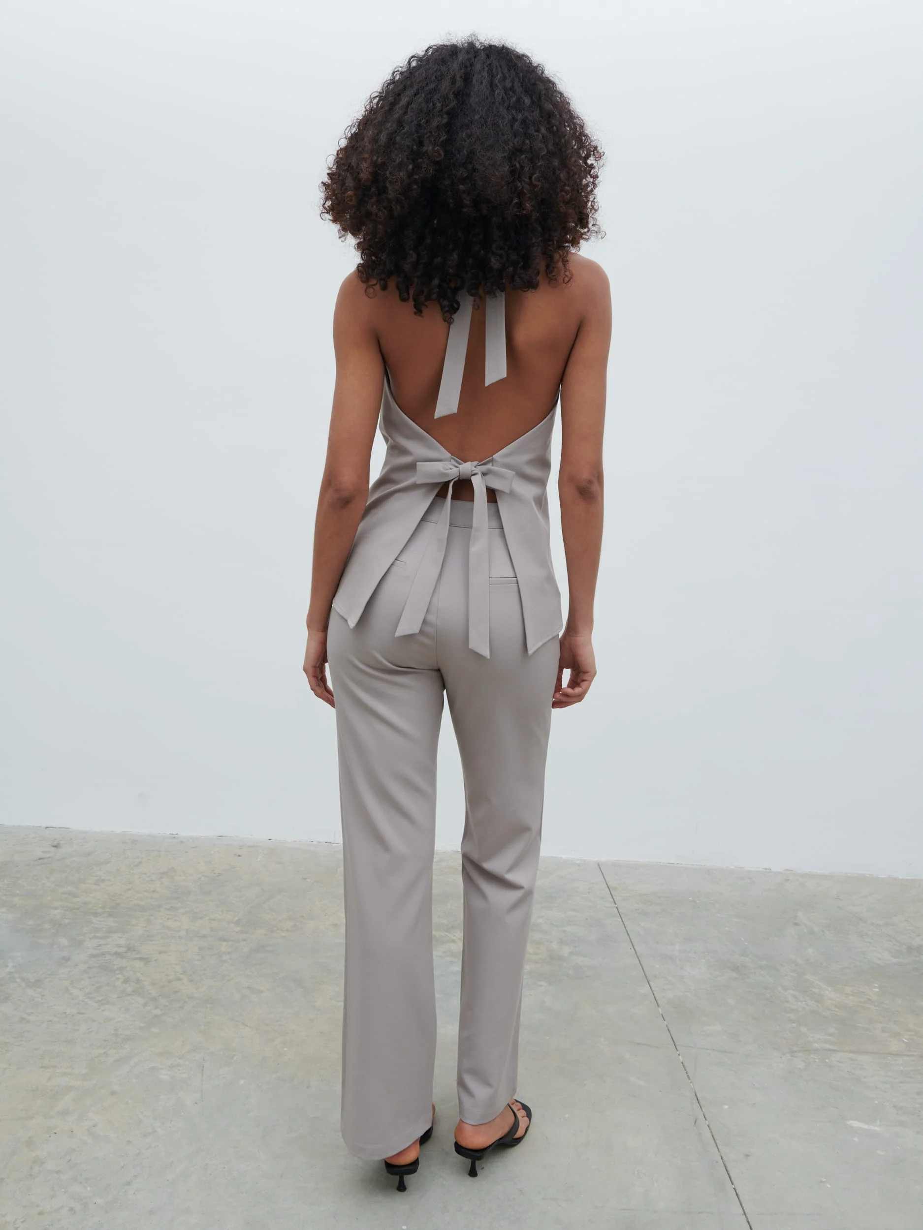 Laria Tailored Backless Top - Stone - Image 7