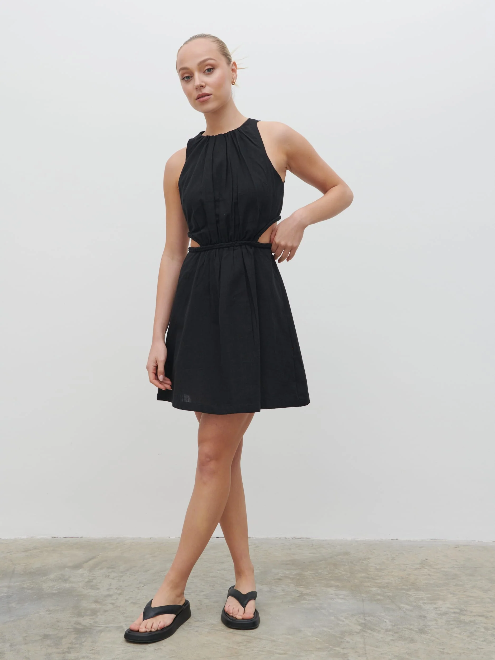 Melody Cut Out Mini Dress - Black