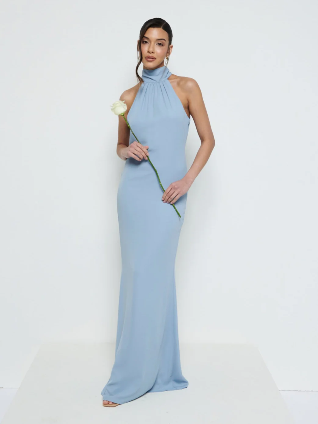 Odelle Chiffon Maxi Bridesmaid Dress - Dusty Blue
