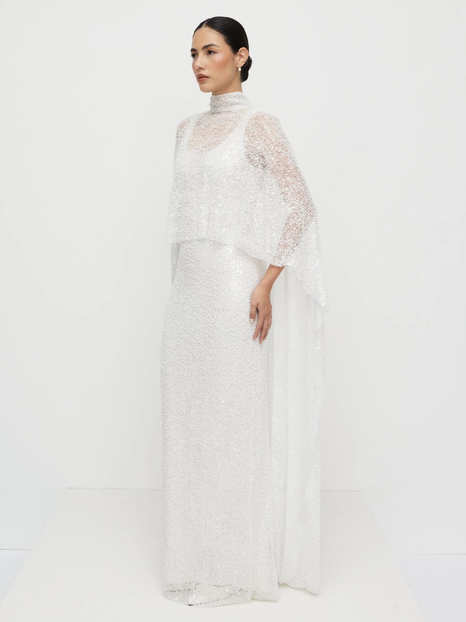 Palma Embellished Cape - Ivory