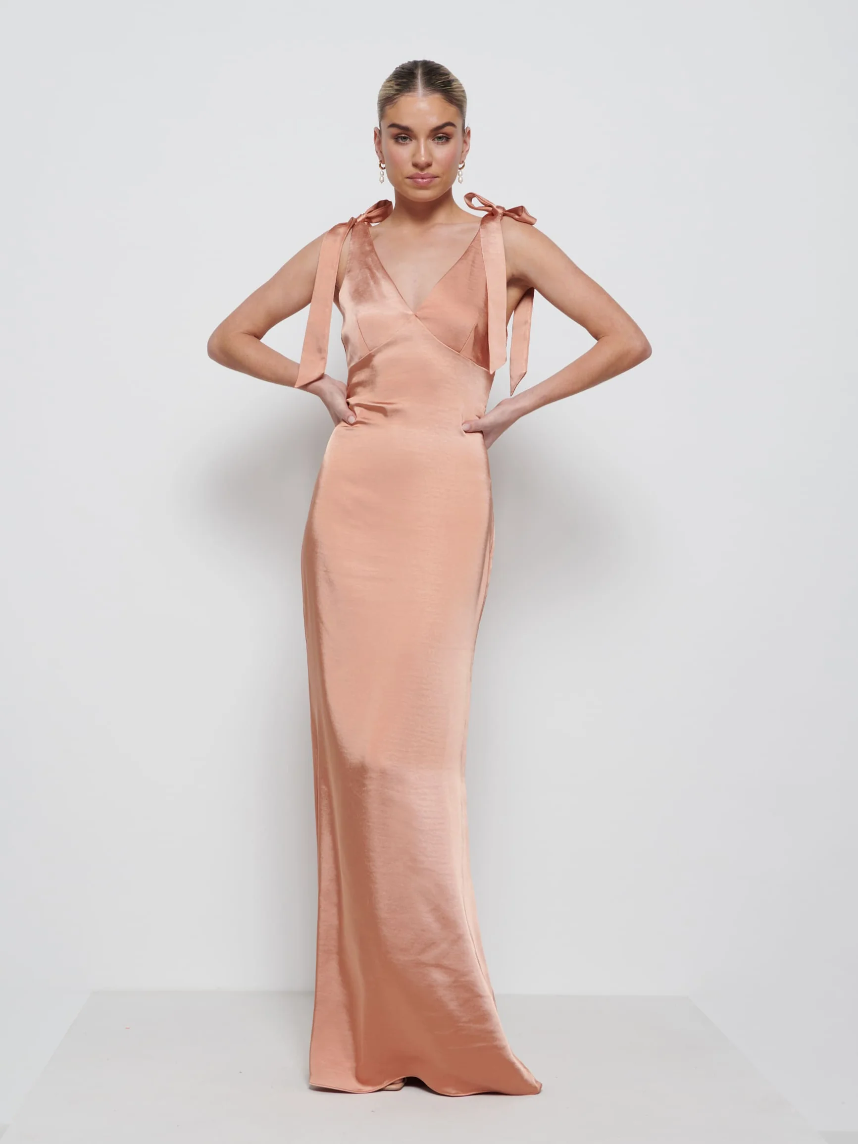 Piper Tie Maxi Bridesmaid Dress - Cinnamon