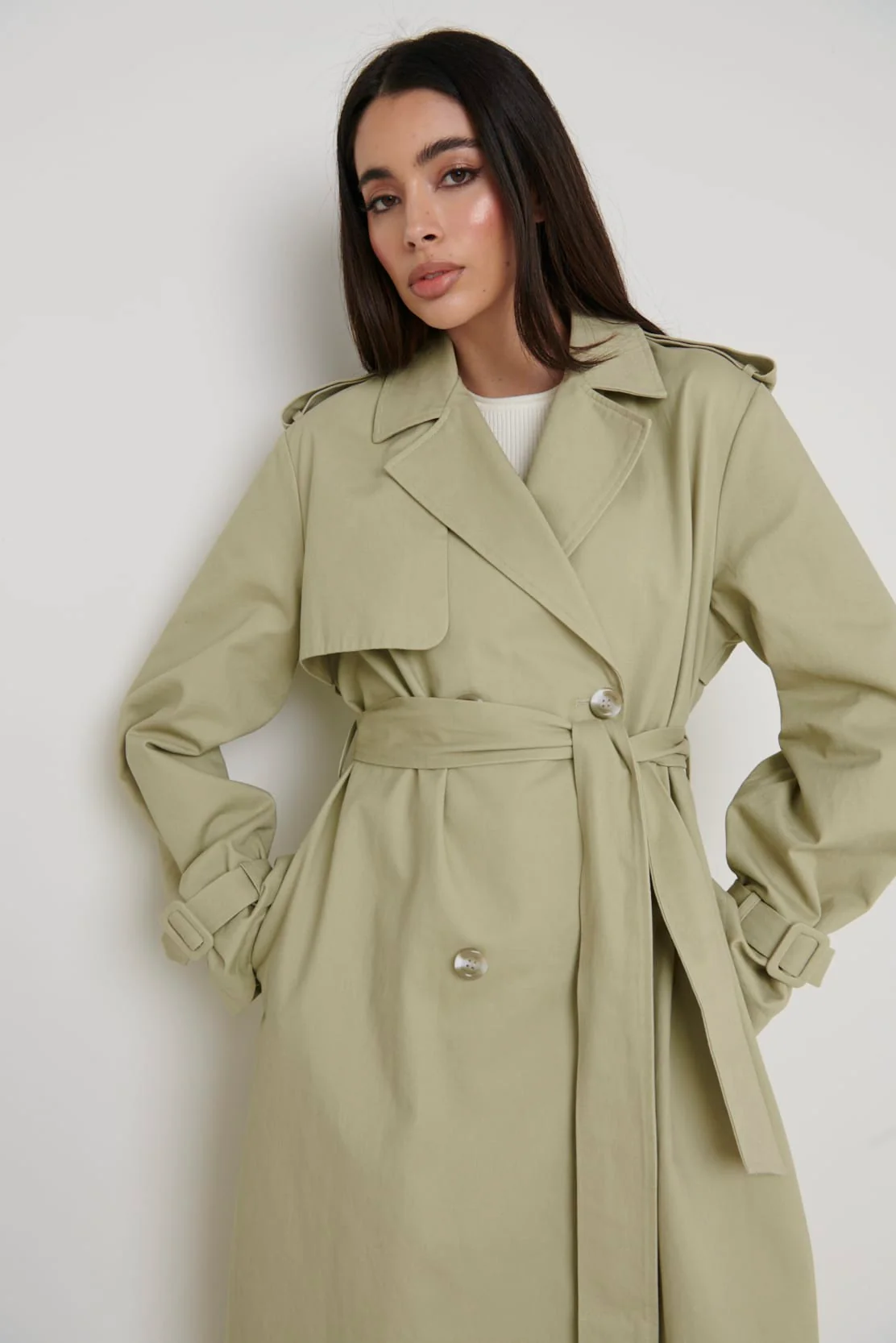 River Oversized Trench - Olive - Image 2