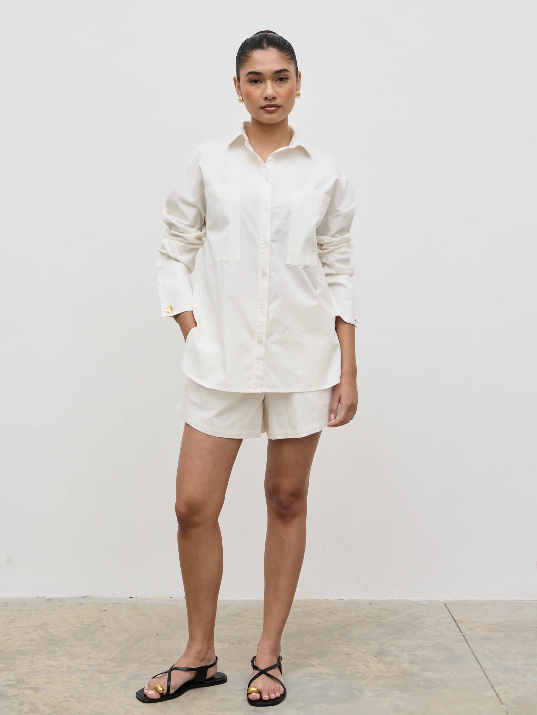 Ryleigh Cotton Shorts - White