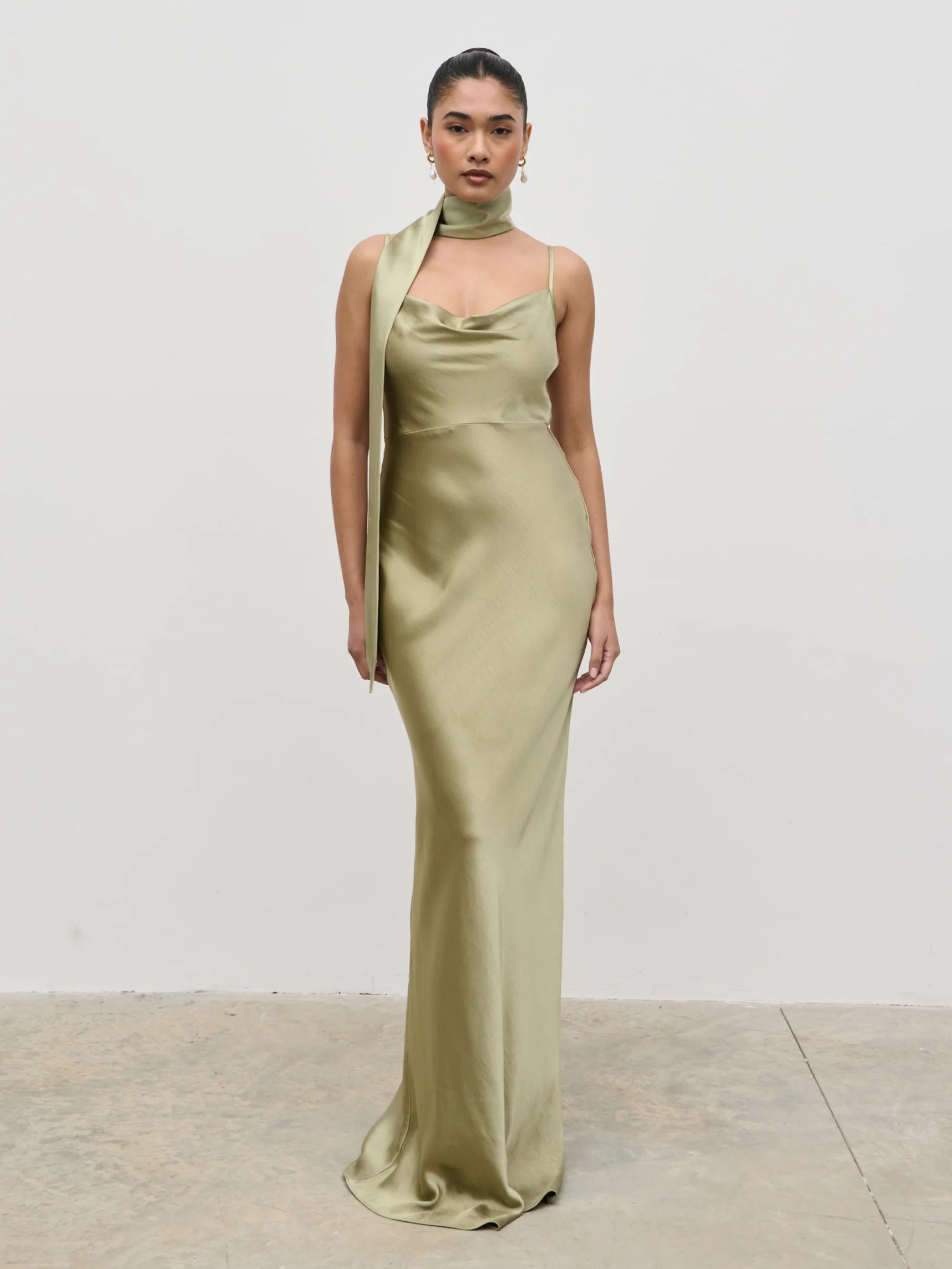 Satin Sash - Olive - Image 4