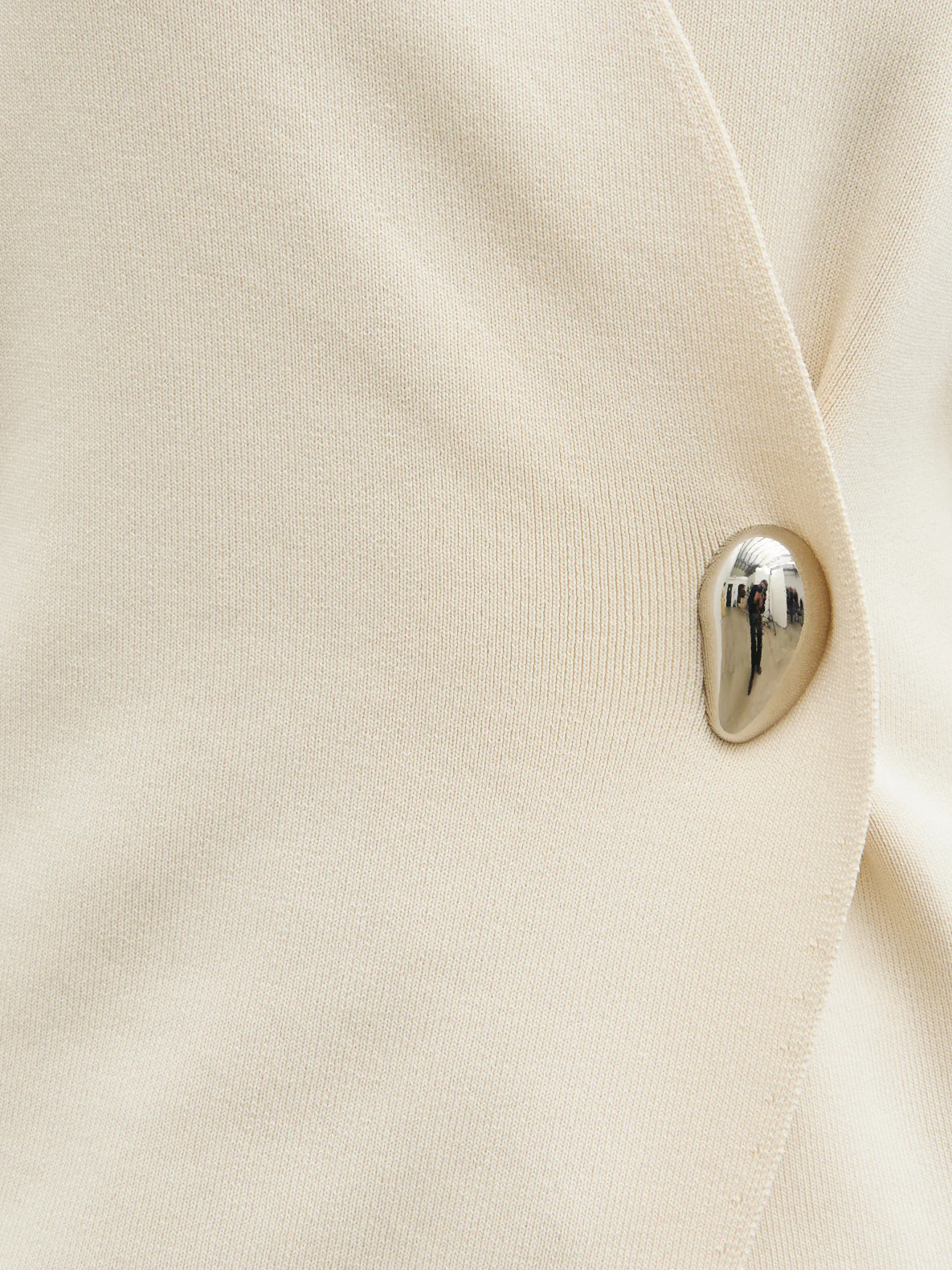 Solana Open Sleeve Trim Detail Knit Jacket - Cream - Image 4