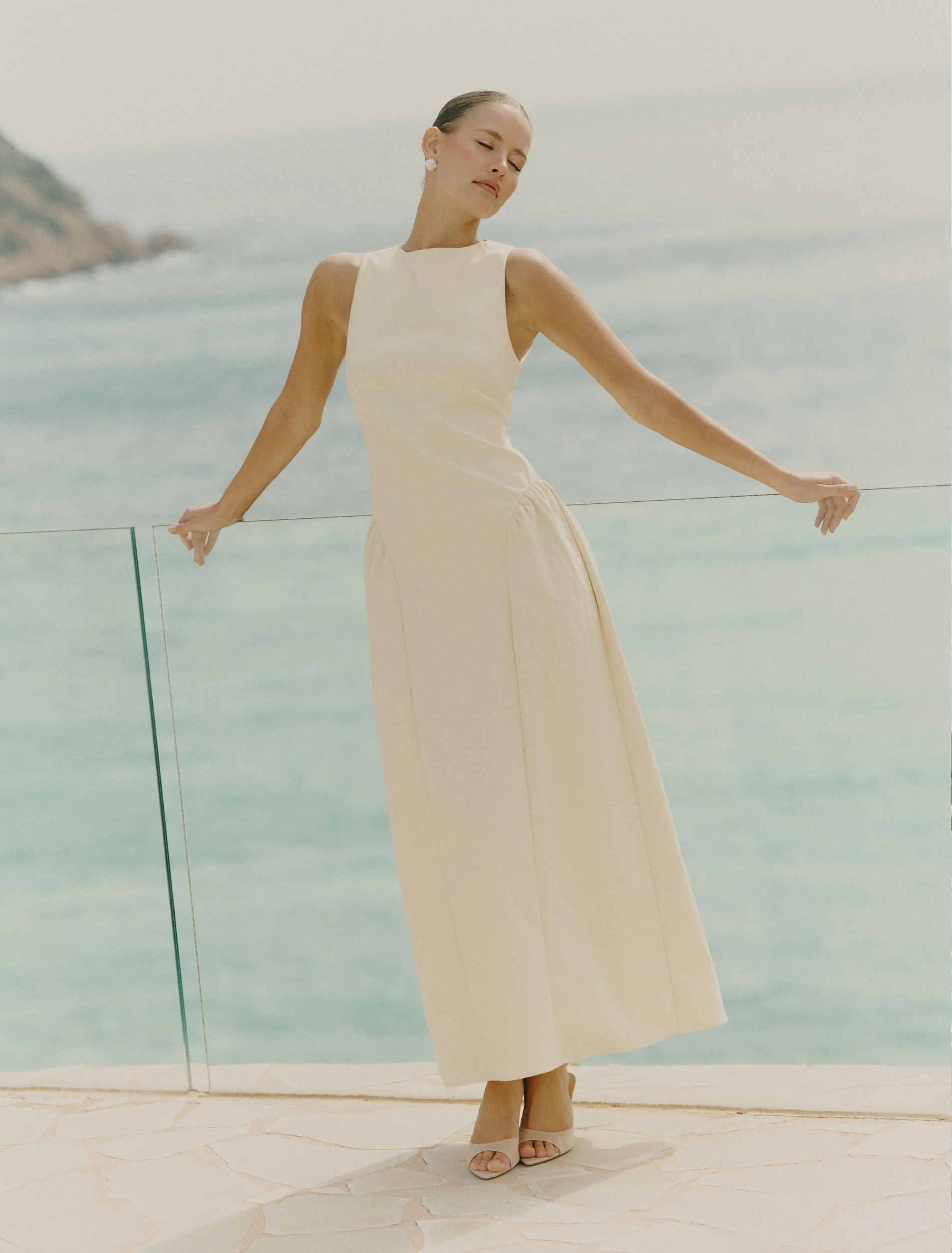 Sylvie Slash Neck Midaxi Dress - Lemon - Image 3