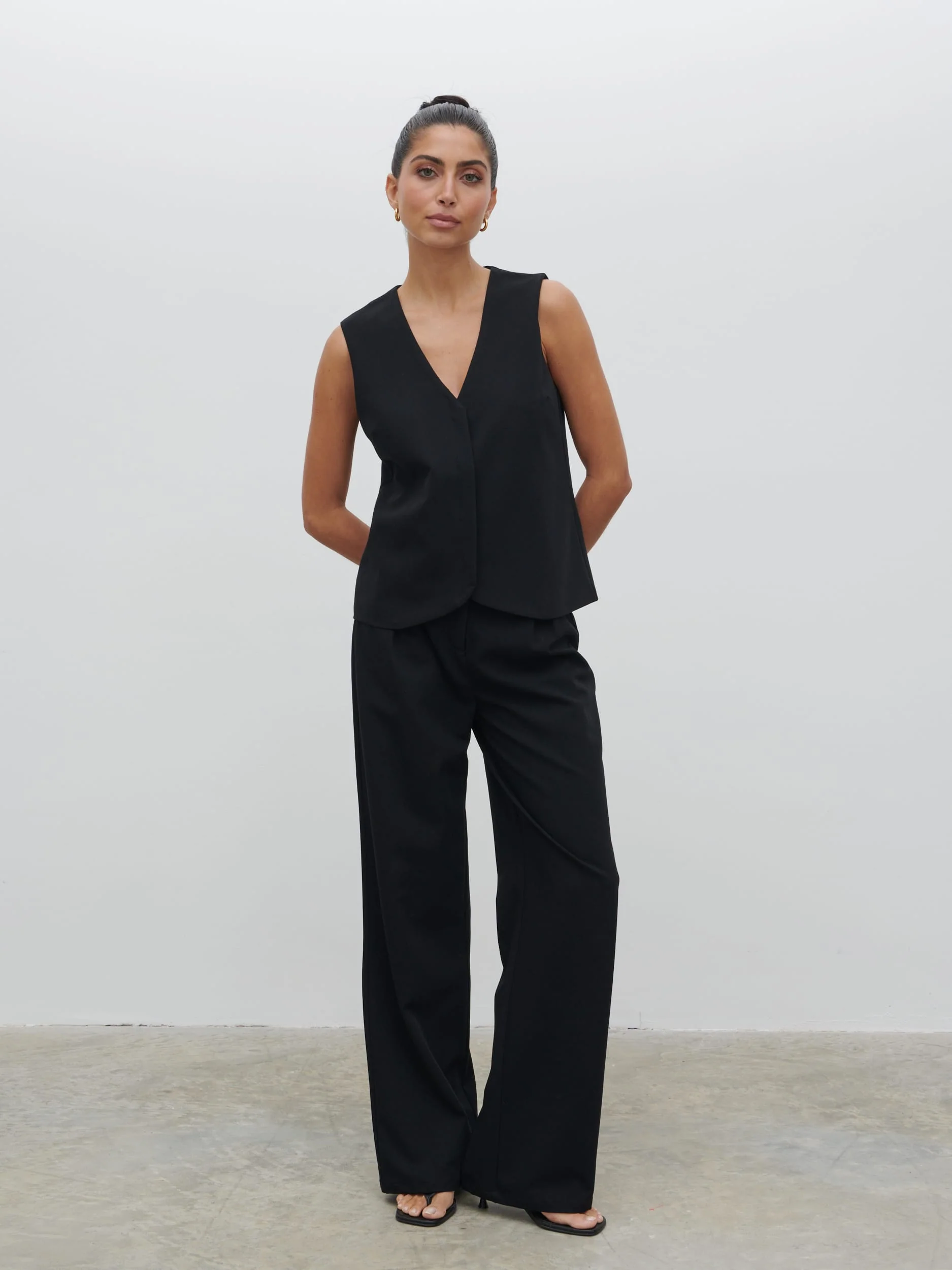 Taya Tailored Waistcoat - Black