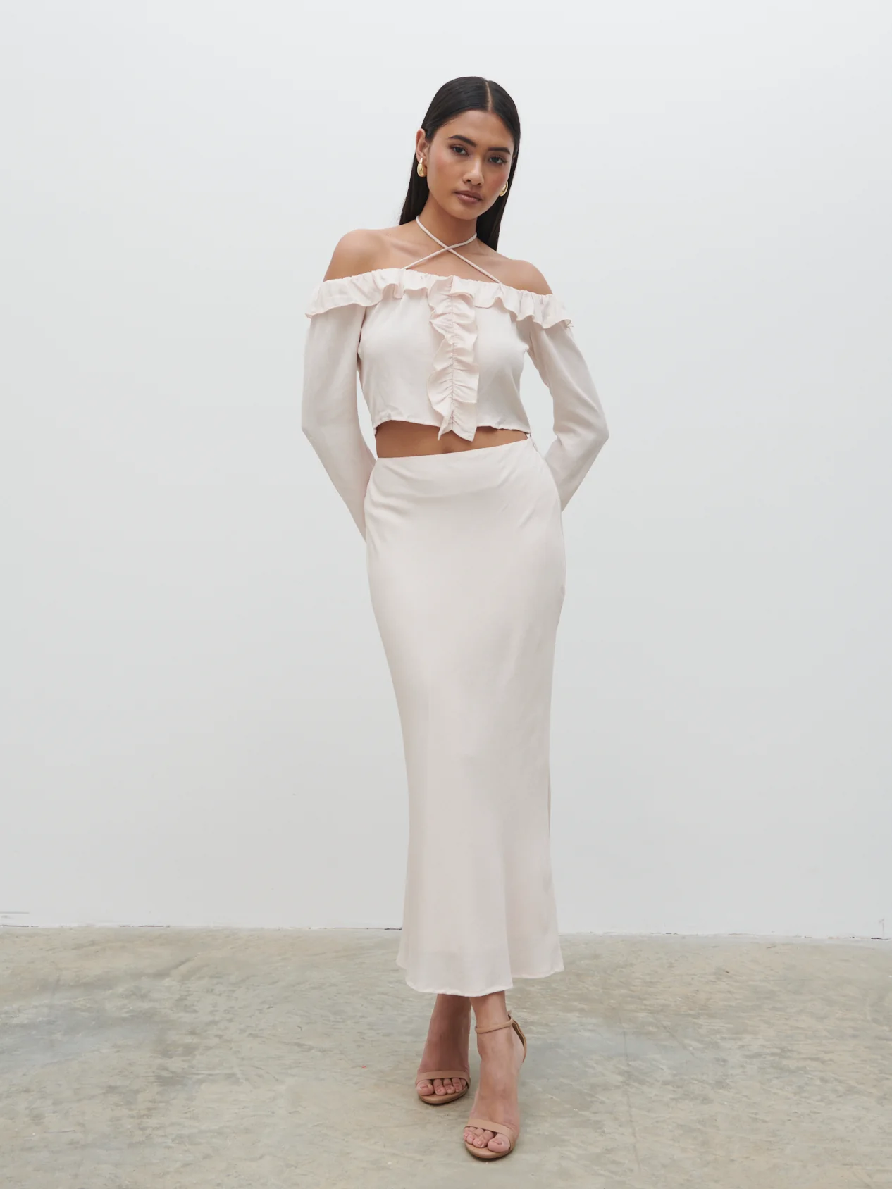 Tiffany Midaxi Skirt - Pale Blush