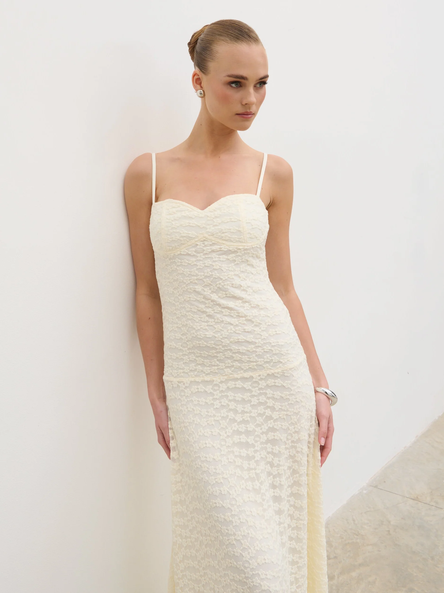 Verity Floral Maxi Dress - Cream - Image 2