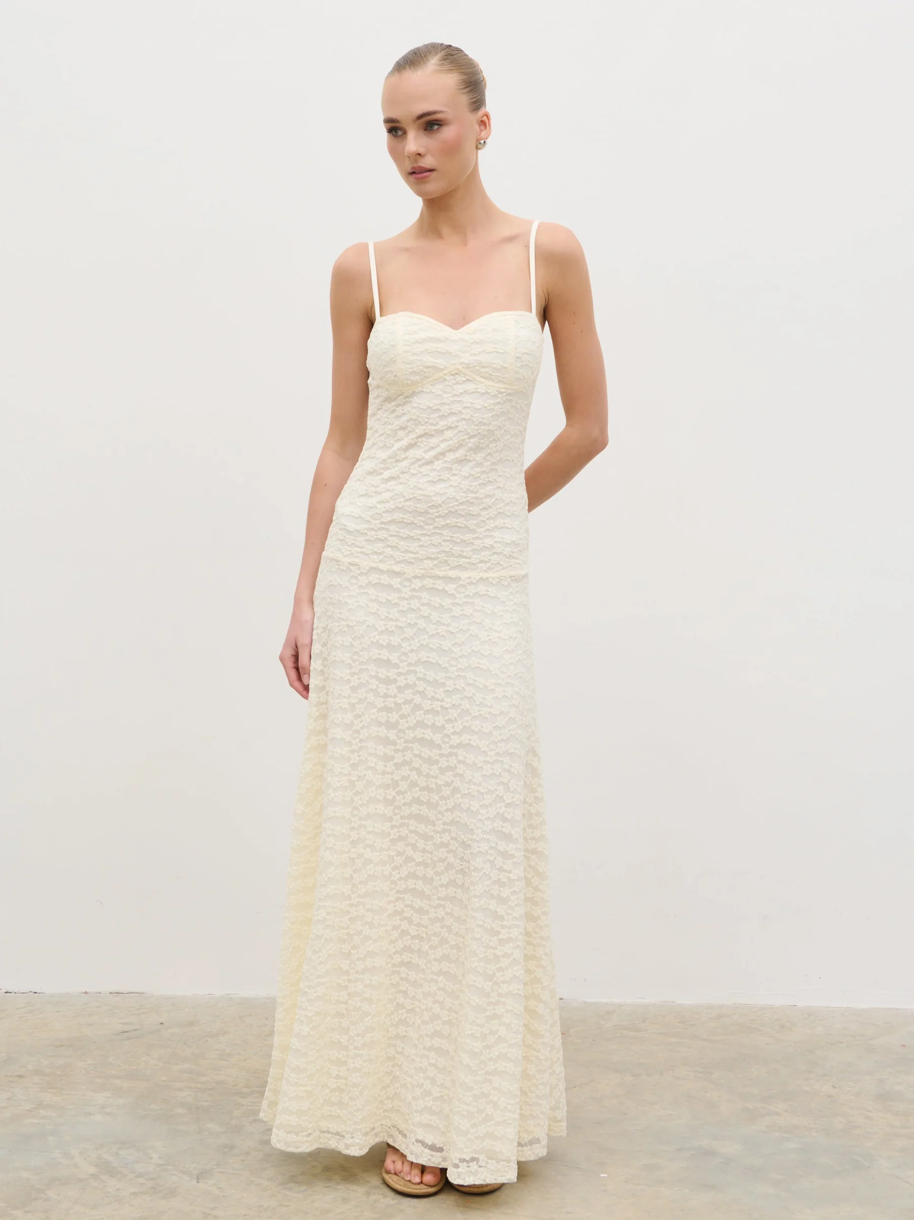Verity Floral Maxi Dress - Cream - Image 3