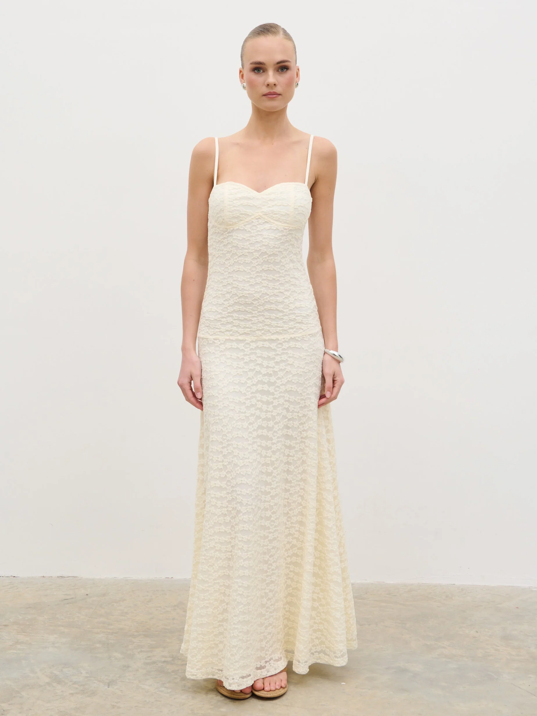 Verity Floral Maxi Dress - Cream - Image 7