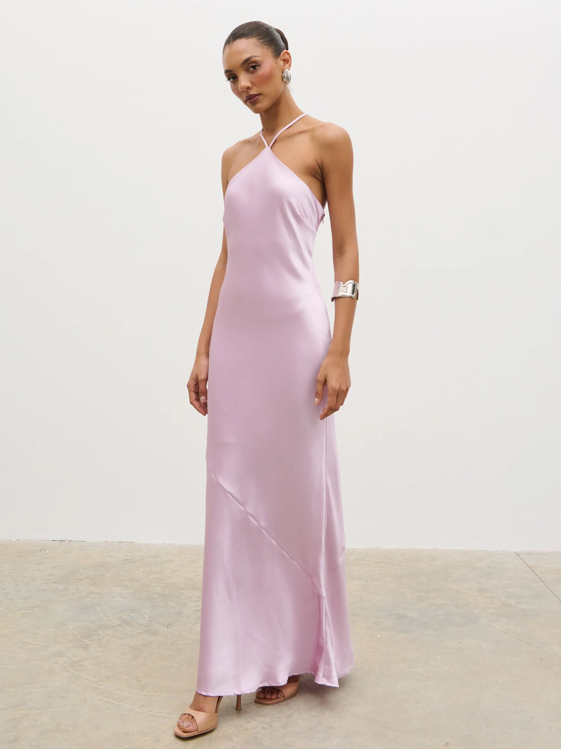 Yvette Halter Neck Maxi Dress - Lilac