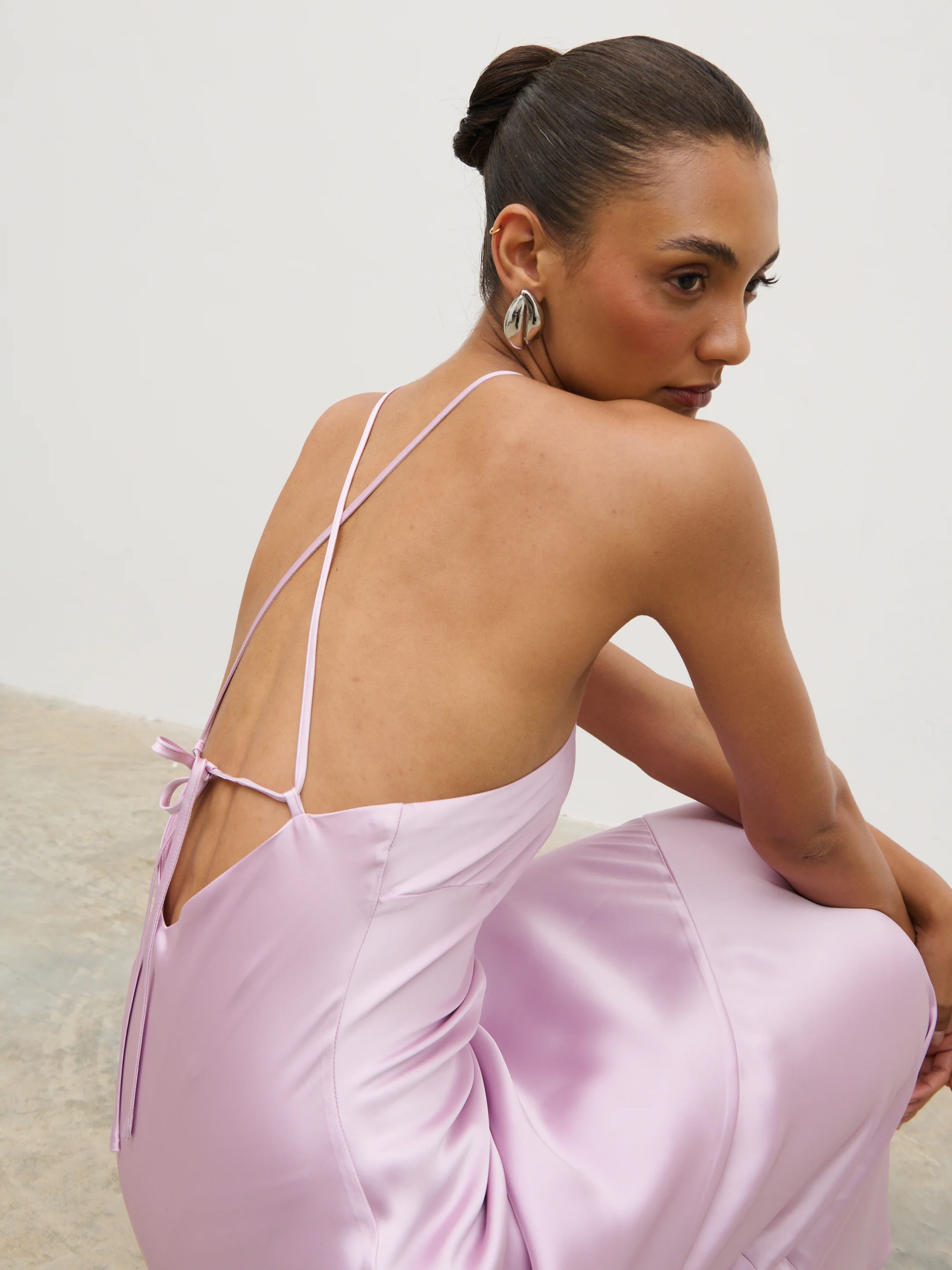 Yvette Halter Neck Maxi Dress - Lilac - Image 2