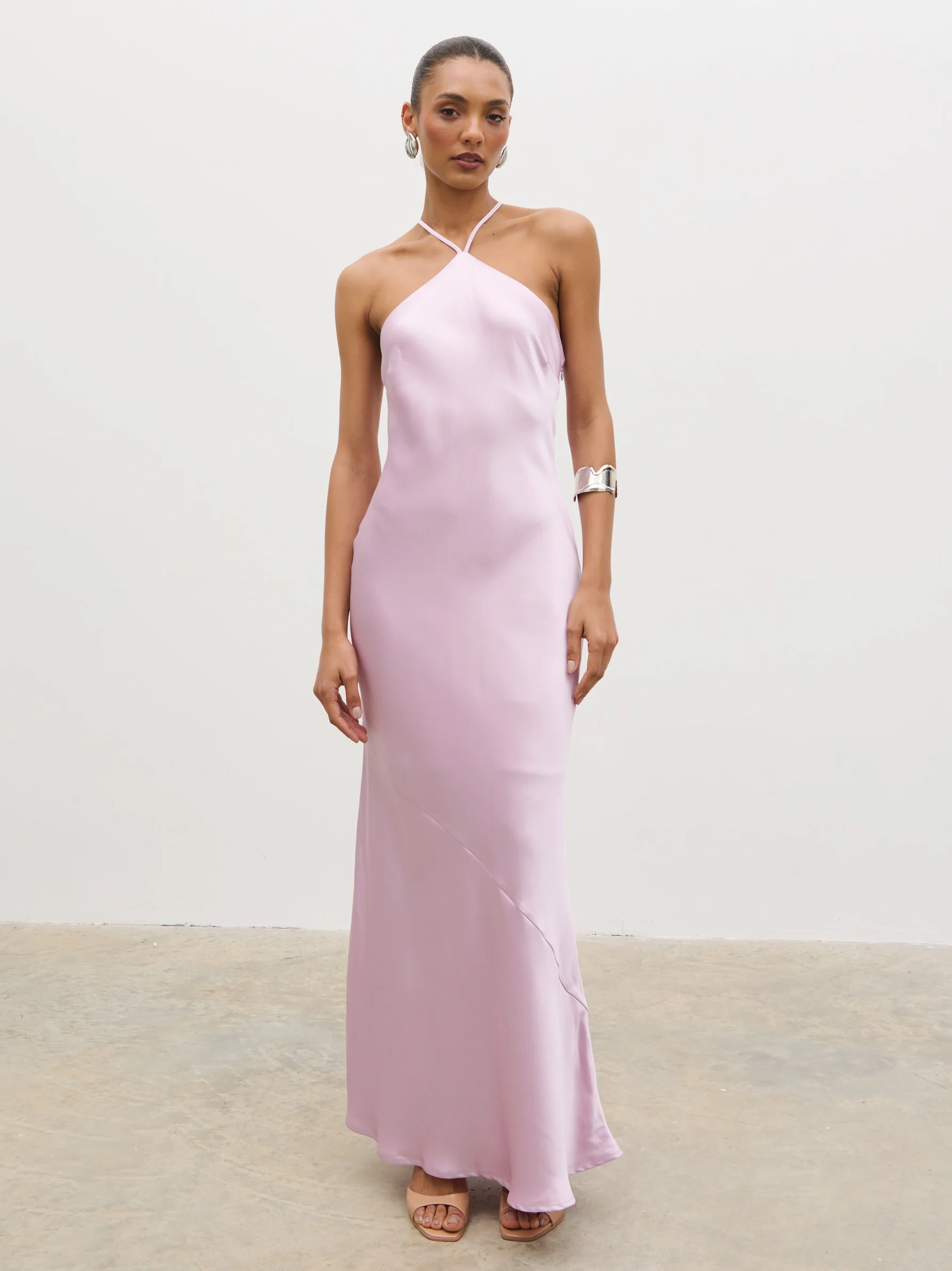 Yvette Halter Neck Maxi Dress - Lilac - Image 3