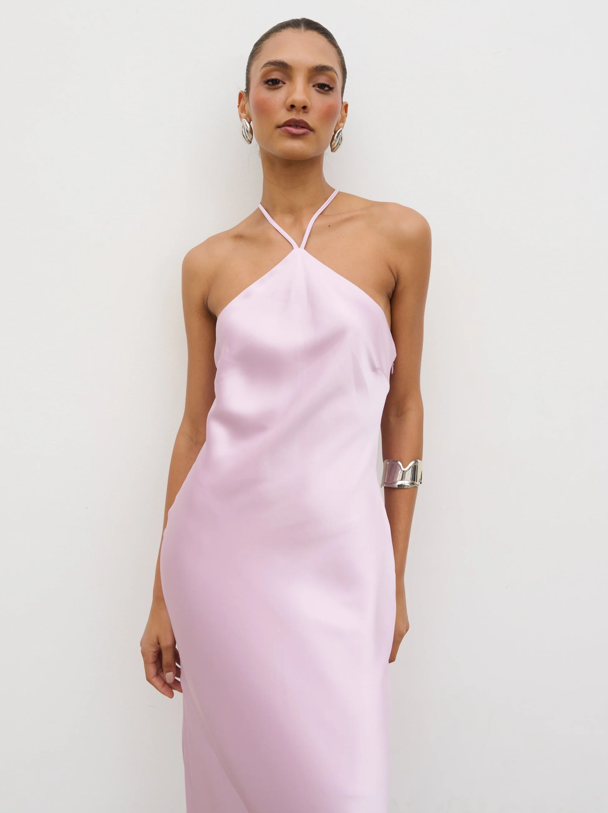 Yvette Halter Neck Maxi Dress - Lilac - Image 4