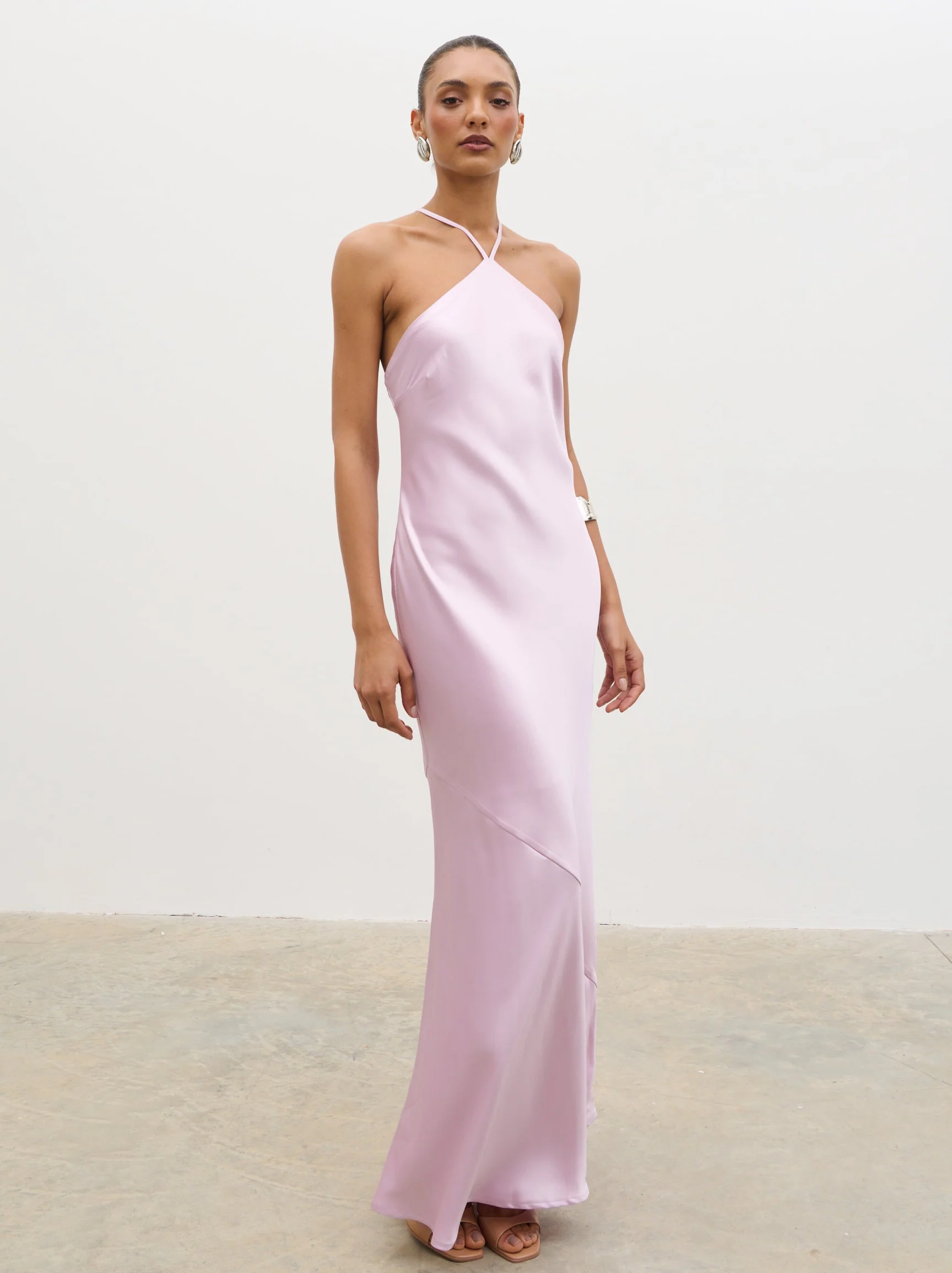 Yvette Halter Neck Maxi Dress - Lilac - Image 5