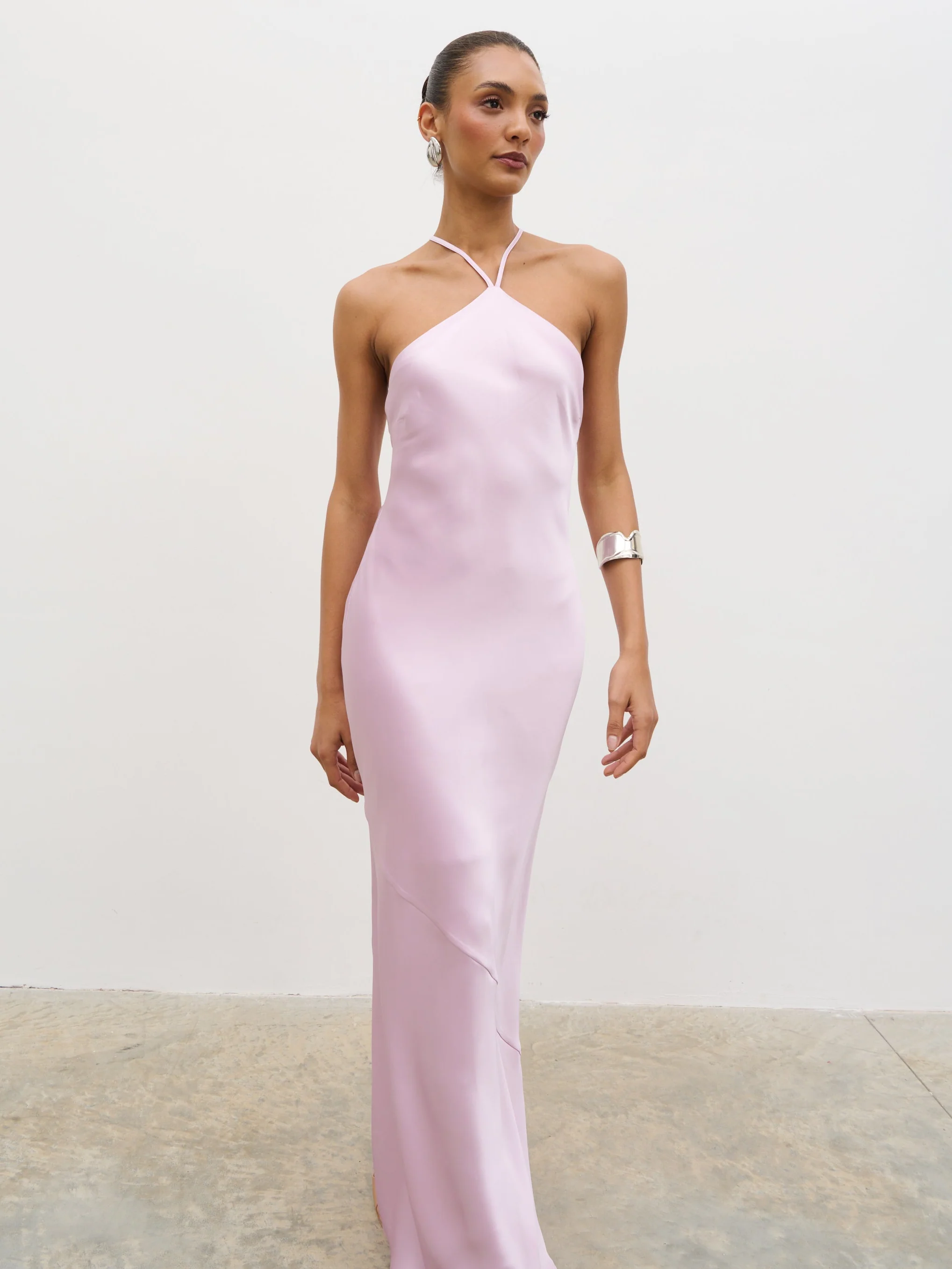 Yvette Halter Neck Maxi Dress - Lilac - Image 6