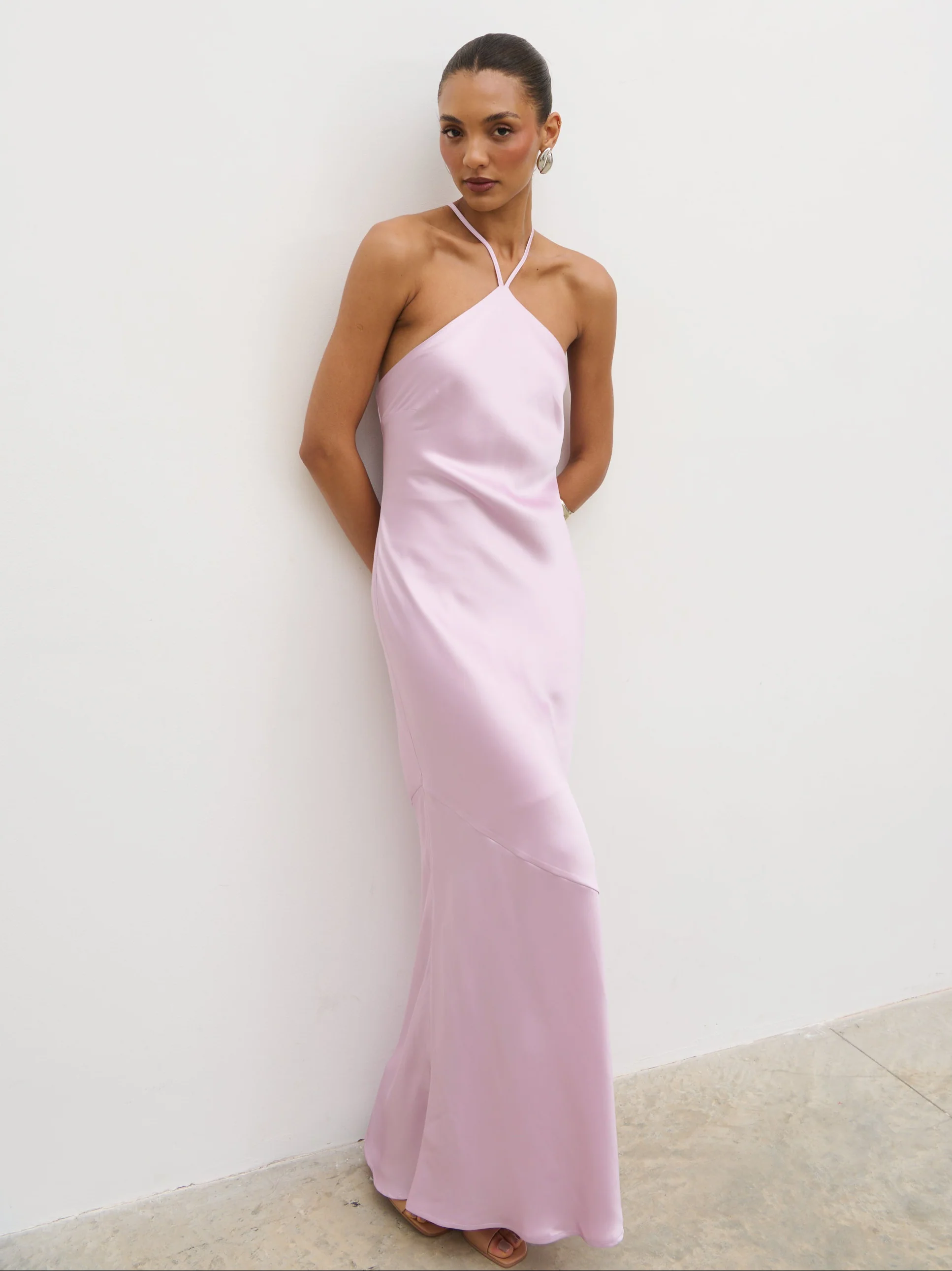 Yvette Halter Neck Maxi Dress - Lilac - Image 7