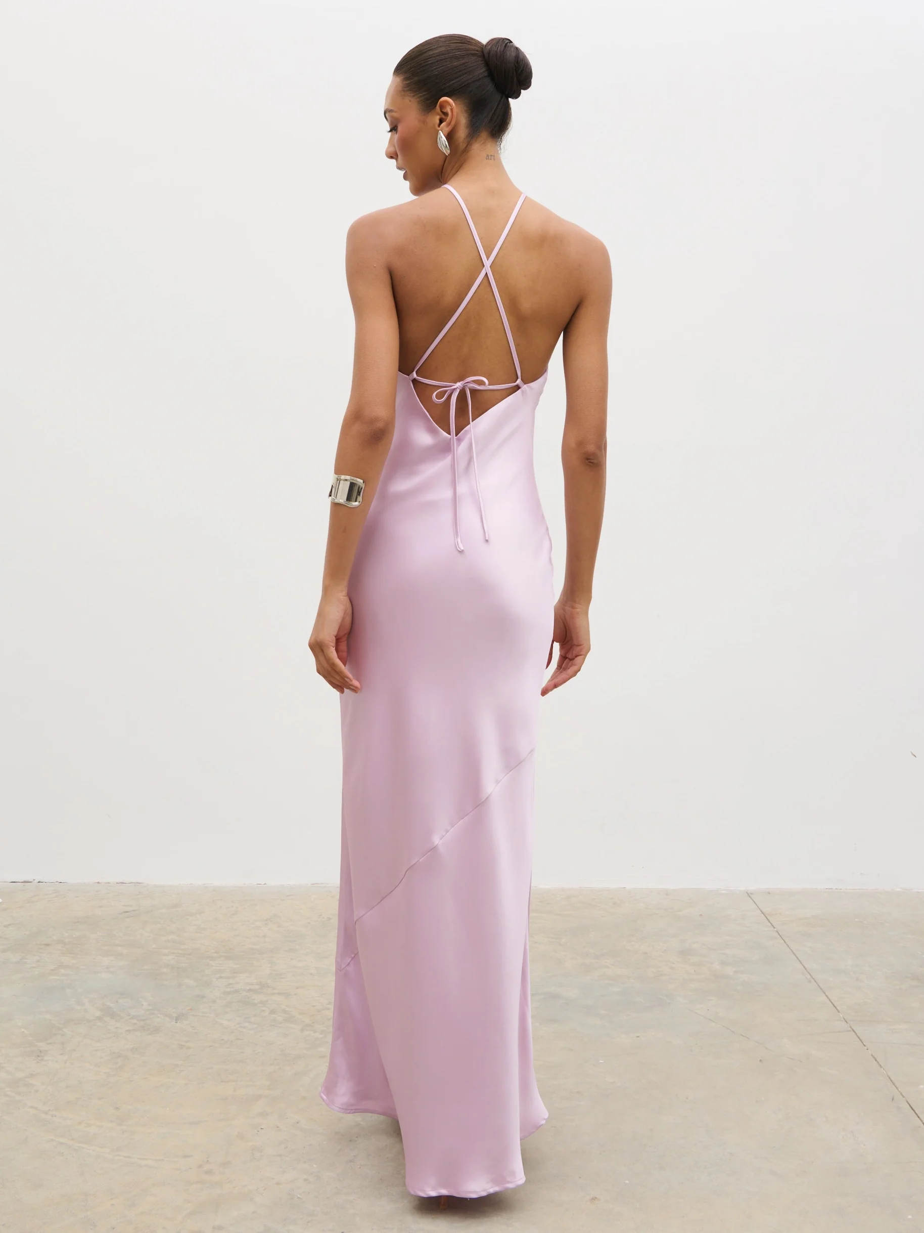 Yvette Halter Neck Maxi Dress - Lilac - Image 8