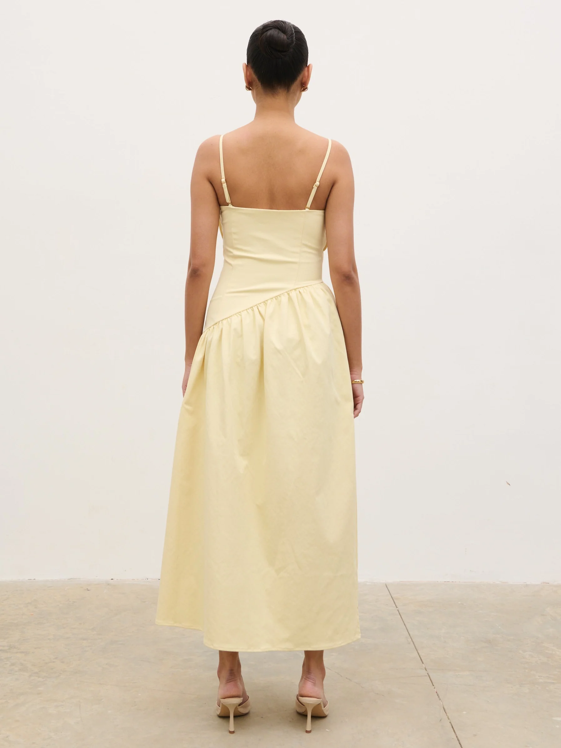 Zaria Corset Detail Midaxi Dress - Lemon - Image 7